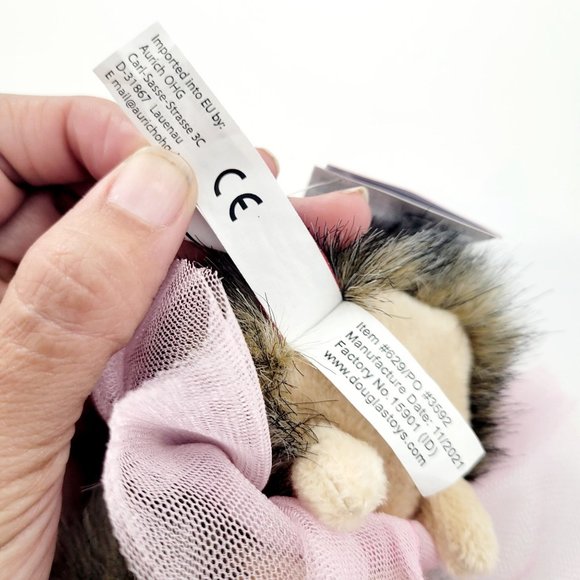 Douglas Small Pink Swirl Hedgehog Stuffed Animal With Tutu Ballet Plush 5" NEW - Picture 12 of 12